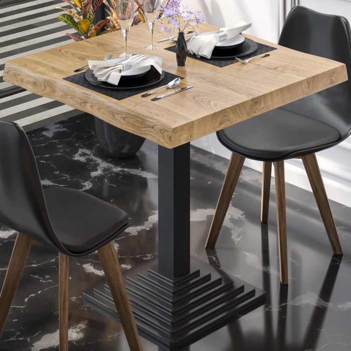 PPY | Bistro Tree Edge Table | Firkantet | 70 x 70 x 81 cm | Eg / Sort PPY | Bistro Tree Edge Table | Firkantet | 70 x 70 x 81 cm | Eg / Sort