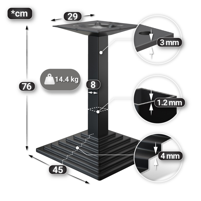 PPY | Bistro Tree Edge Table | Square | 70 x 70 x 81 cm | Wenge Black / Black PPY | Bistro Tree Edge Table | Square | 70 x 70 x 81 cm | Wenge Black / Black
