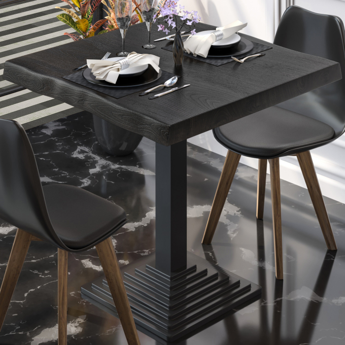 PPY | Bistro Tree Edge Table | Square | 70 x 70 x 81 cm | Wenge Black / Black PPY | Bistro Tree Edge Table | Square | 70 x 70 x 81 cm | Wenge Black / Black