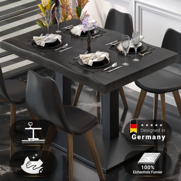PPA | Bistro table tree edge | W:D:H 120 x 70 x 81 cm | Wenge-black / black | Square