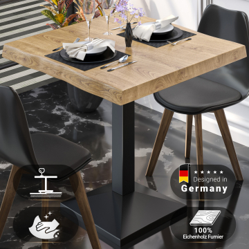 PPA | Bistro table tree edge | W:D:H 80 x 80 x 81 cm | oak / black | square