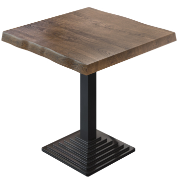 PPY | Bistro Tree Edge Table | Square | 70 x 70 x 81 cm | Valnød / Sort