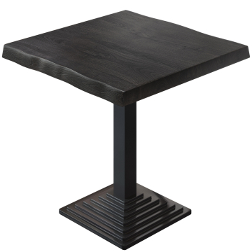 PPY | Bistrobord med trädkant | Kvadratiskt | 60 x 60 x 81 cm | Wenge Black / Black