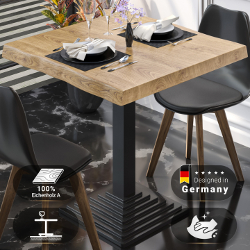 PPY | Bistro Tree Edge Table | Square | 80 x 80 x 81 cm | Oak / Black