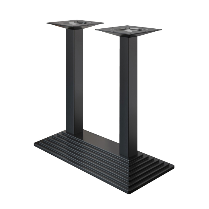 PYRAMIDE | Bistro Doppel Stehtischgestell | Schwarz | B:T 40 x 73 cm | Säule: 6 x 109 cm