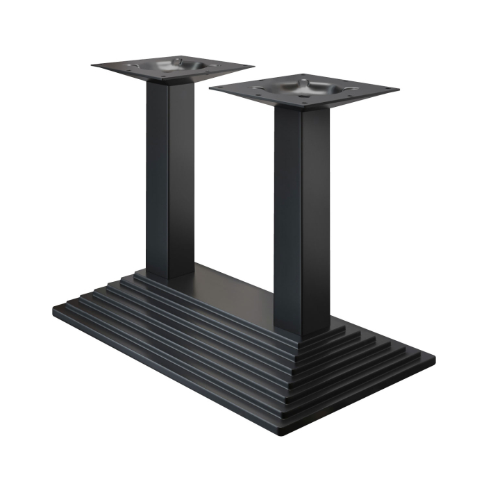 Pyramide | Bistro Doppel Tischgestell | Schwarz | B:T 40 x 73 cm | Säule: 6 x 76 cm