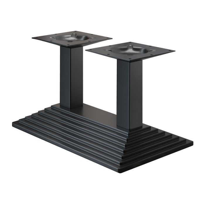 Pyramide | Bistro Lounge Doppel Tischgestell | Schwarz | B:T 40 x 73 cm | Säule: 6 x 40 cm