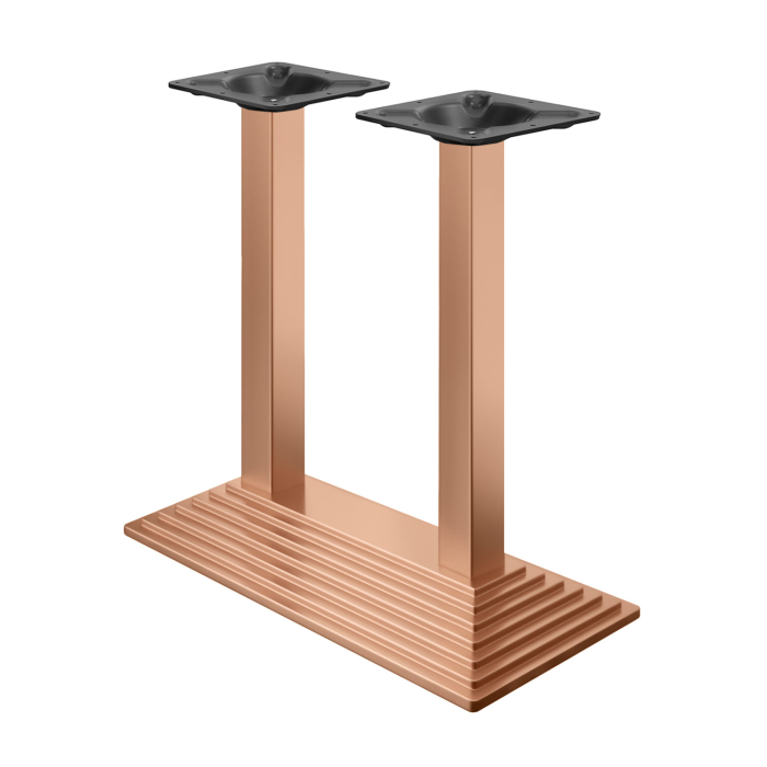 PYRAMIDE | Double Column Bar Table Base | Copper | W:D 40 x 73 cm | Column: 8 x 109 cm