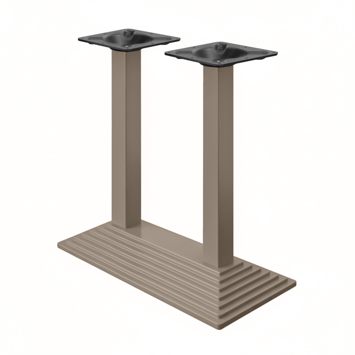 PYRAMIDE | Double Column Bar Table Base | Taupe | W:D 40 x 73 cm | Column: 6 x 109 cm