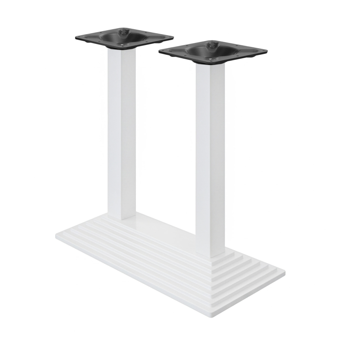 PYRAMIDE | Bistro Doppel Stehtischgestell | Weiß | B:T 40 x 73 cm | Säule: 6 x 109 cm