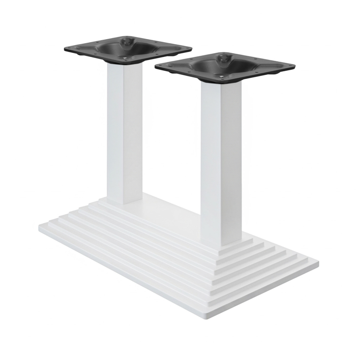 Pyramide | Bistro Doppel Tischgestell | Weiß | B:T 40 x 73 cm | Säule: 6 x 76 cm