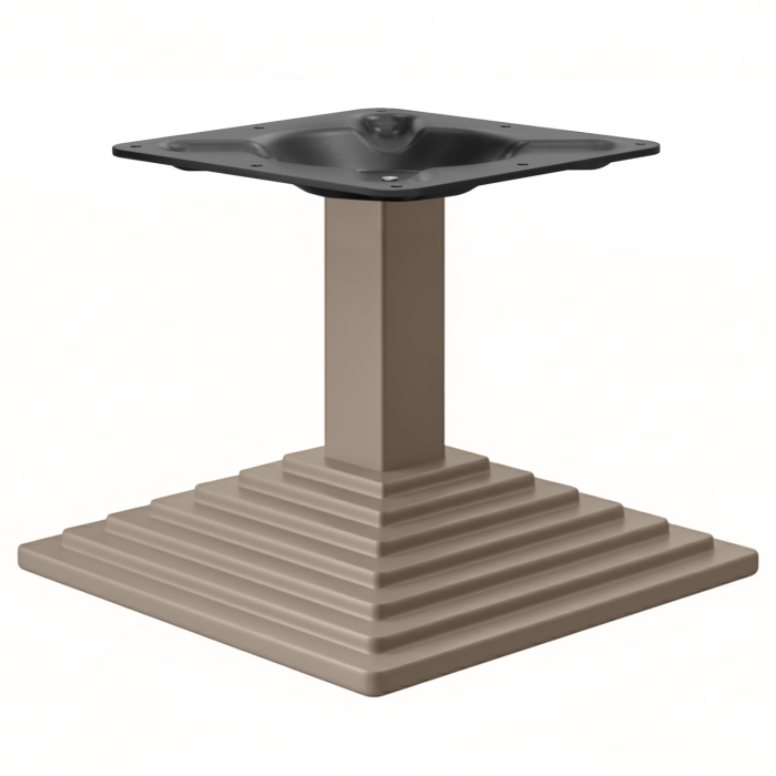 PYRAMIDE | Bistro Lounge Tischgestell | Taupe | Fuß: 41 x 41 cm | Säule: 8 x 40 cm