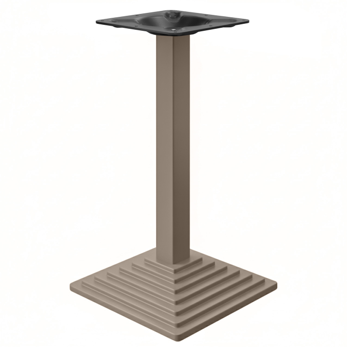 PYRAMIDE | Struttura per tavolo da bar Bistro | Tortora | L:P 45 x 45 cm | Colonna: 6 x 109 cm