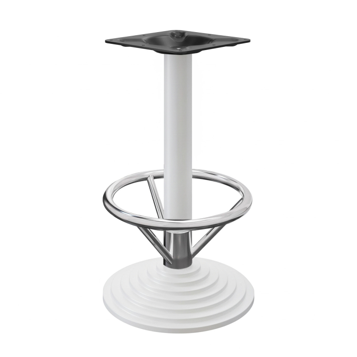 PYRAMIDE | Bistro Tischgestell | Weiß | Fuß: Ø 45 cm | Säule: 7,6 x 109 cm | Mit Fußring