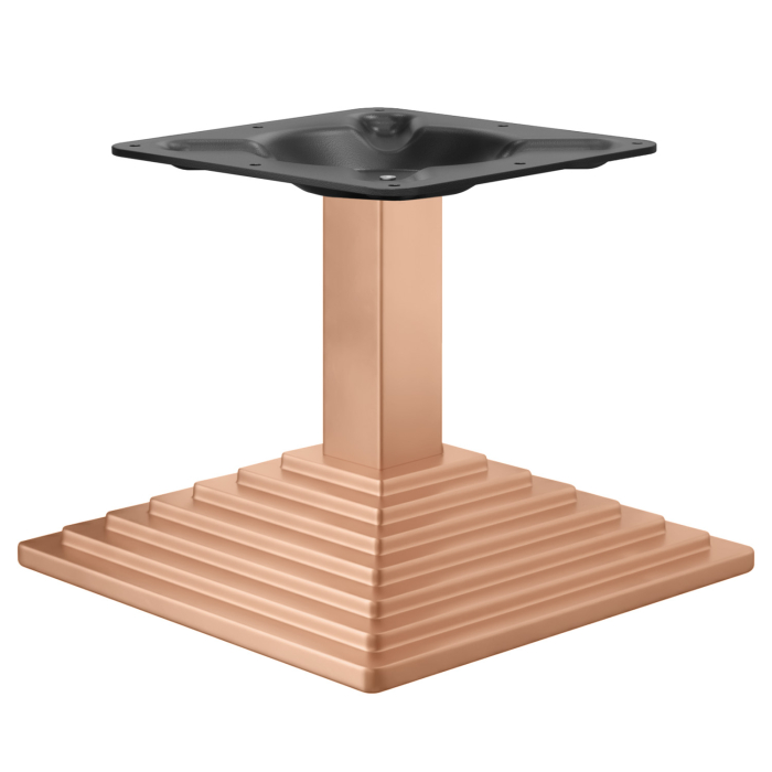 PYRAMIDE | Lounge Height Table Base | Copper | Base Plate: 41 x 41 cm | Column: 8 x 40 cm