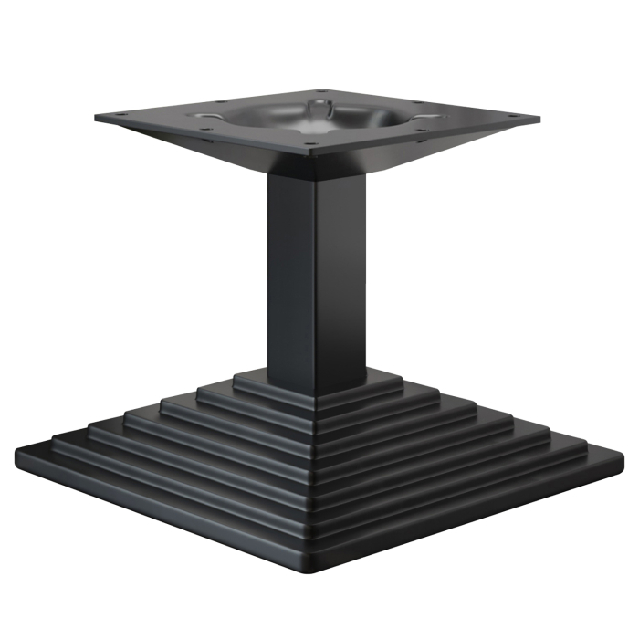 PYRAMIDE | Understel til café loungebord | Sort | Fod: 41 x 41 cm | Søjle: 6 x 40 cm