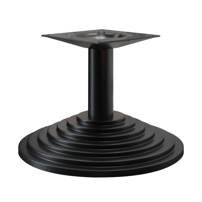 PYRAMIDE | Lounge Height Table Base | Black | Base Plate: Ø 43 cm | Column: 7.6 x 40 cm