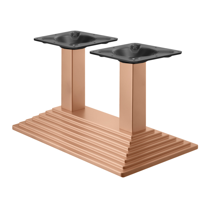 Pyramide | Bistro Lounge Doppel Tischgestell | Kupfer | B:T 40 x 73 cm | Säule: 8 x 40 cm