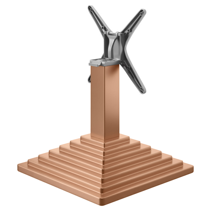 PYRAMIDE | Bistro Lounge Tischgestell | Kupfer | Fuß: 45 x 45 cm | Säule: 8 x 40 cm | Klappbar