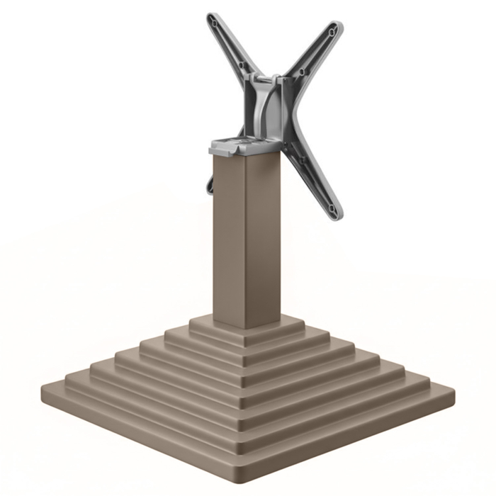 PYRAMIDE | Bistro Lounge Tischgestell | Taupe | Fuß: 45 x 45 cm | Säule: 8 x 40 cm | Klappbar