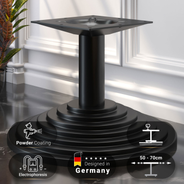 PYRAMIDE | Bistro Lounge Tischgestell | Schwarz | Fuß: Ø 43 cm | Säule: 7,6 x 40 cm