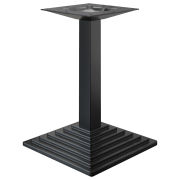 PYRAMIDE | Understel til cafébord | Sort | Fod: 41 x 41 cm | Søjle: 6 x 76 cm