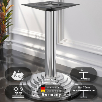 PYRAMIDE | Struttura per tavolo da bistrot | Acciaio inox | Base:: Ø45cm | Colonna: 7,6 x 76 cm