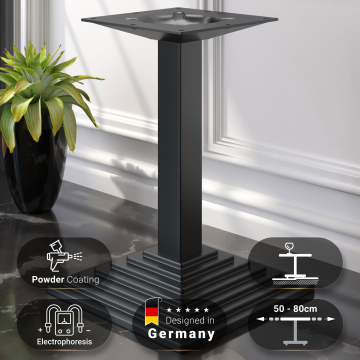 PYRAMIDE | Bistro Tischgestell | Schwarz | Fuß: 45 x 45 cm | Säule: 6 x 76 cm