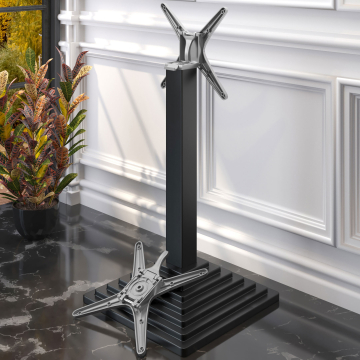 PYRAMIDE | Telaio del tavolo da bar bistrot | Nero | L:P 45 x 45 cm | Colonna: 8 x 109 cm | Pieghevole