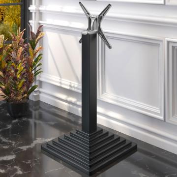 PYRAMIDE | Telaio del tavolo da bar bistrot | Nero | L:P 45 x 45 cm | Colonna: 8 x 109 cm | Pieghevole