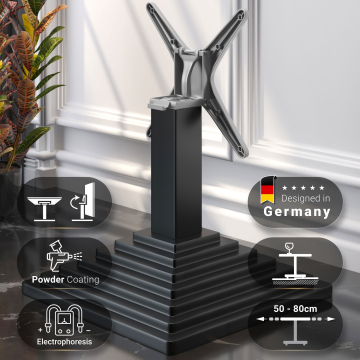 PYRAMIDE | Horeca Lounge Tafel Onderstel | Zwart | Voet: 45 x 45 cm | Kolom: 8 x 40 cm | Inklapbaar