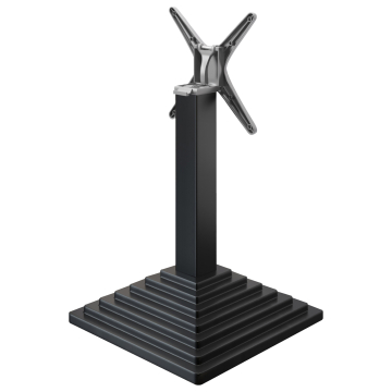 PYRAMIDE | Base per tavolo da lounge | Nero | Piede: 45 x 45 cm | Colonna: 8 x 76 cm | Pieghevole