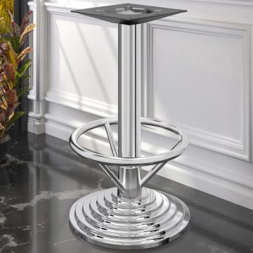 PYRAMIDE | Telaio del tavolo da bar bistrot | Acciaio inox | Piede: Ø 45 cm | Colonna: 7,6 x 109 cm | Con anello per i piedi