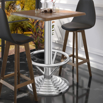 PYRAMIDE | Telaio del tavolo da bar bistrot | Acciaio inox | Piede: Ø 45 cm | Colonna: 7,6 x 109 cm | Con anello per i piedi