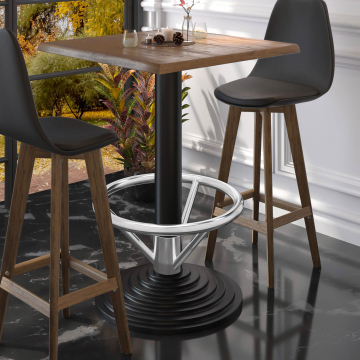 PYRAMIDE | Telaio del tavolo da bar bistrot | Nero | Piede: Ø 45 cm | Colonna: 7,6 x 109 cm | Con anello per i piedi