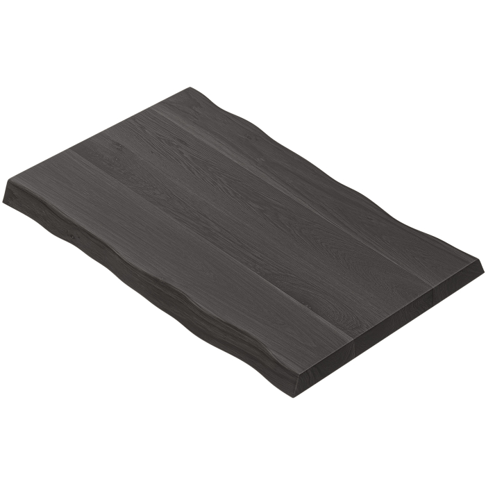 RIO | Gastro Tischplatte Baumkante | B:T 120 x 70 cm | 3,5 cm | Schwarz | Rechteckig