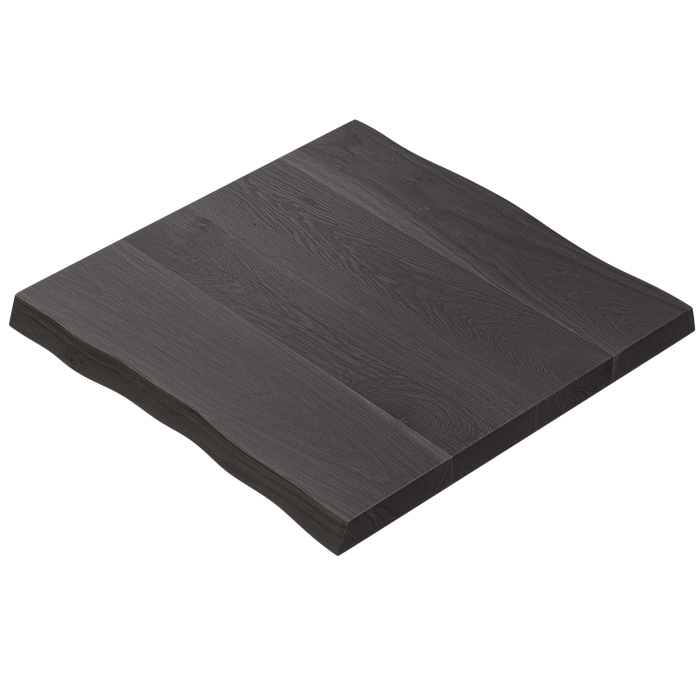 RIO | Gastro Tischplatte Baumkante | B:T 70 x 70 cm | 3,5 cm | Schwarz | Quadratisch