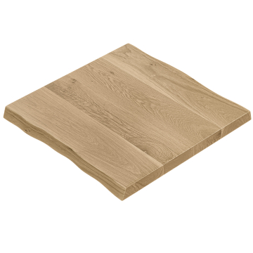 RIO | Plateau de table Gastro bord brut | B:T 70 x 70 cm | 3,5 cm | Chêne | Carré