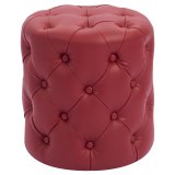 CUBO | Bistro Sitzwürfel | Rot | Leder | Chesterfield | Ø 42 cm