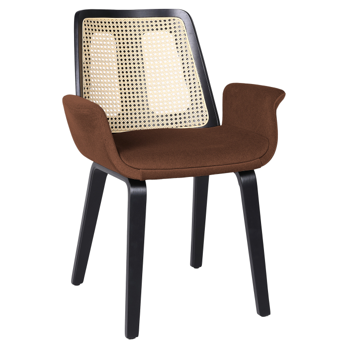 Romy | Bistrostol | Rødbronze | Fløjl | Rattan Eg