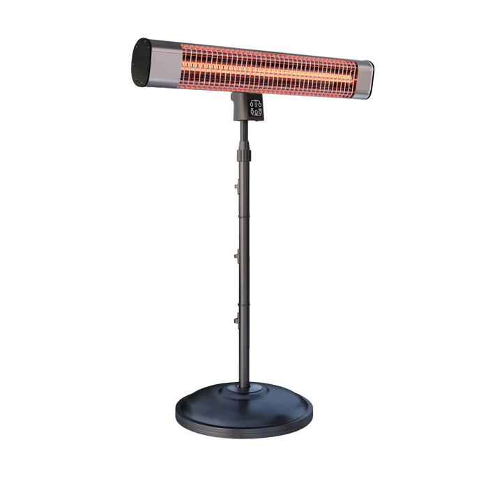 ROBERTO | Chauffage radiant sur pied | Acier inoxydable | 2400W | 3 niveaux de chauffage