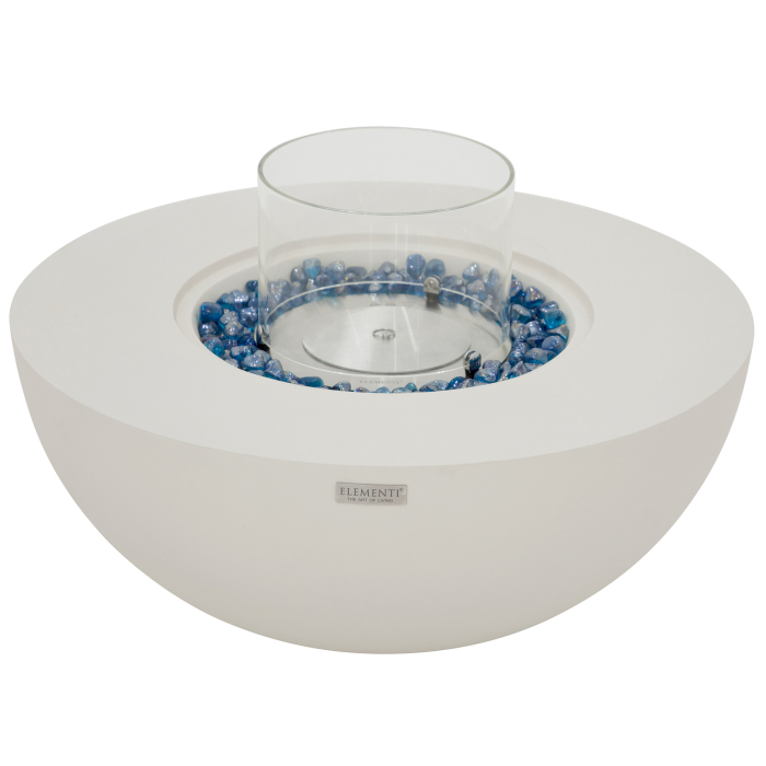 ROCA | Ethanol Fire Pit Table | Ø:H 87 x 37 cm | Concrete | White