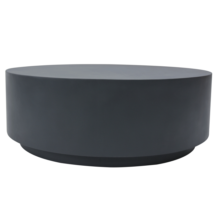 ROME | Designer soffbord | Ø:H 102 x 36 cm | Betong | Svart