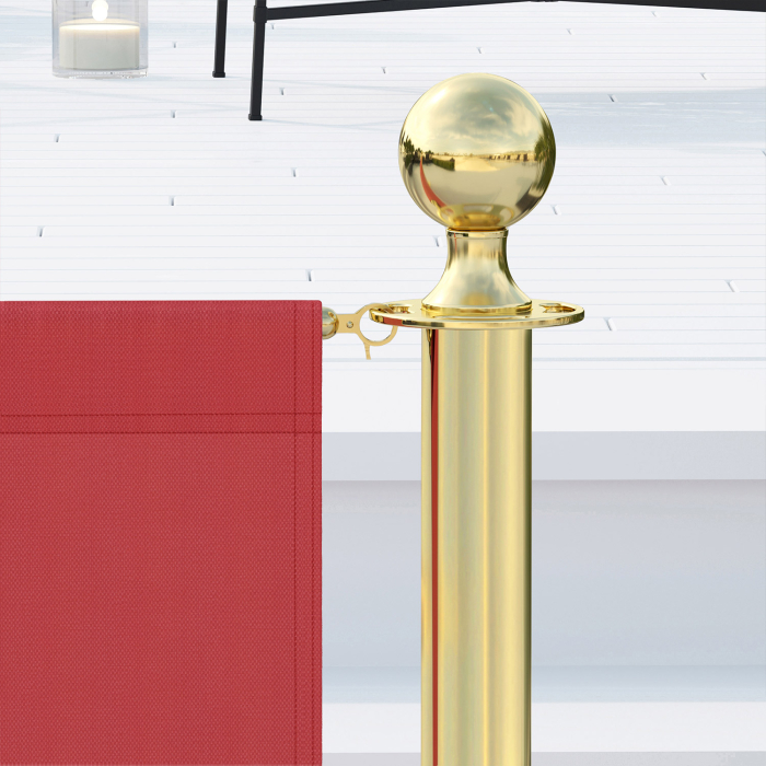 ROYAL | Cafe Absperrung | 150x70 | Rot/Gold | 2xPfosten