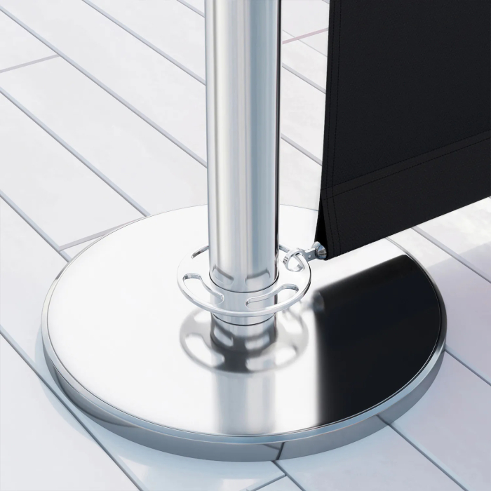 ROYAL | Cafe Absperrung | 150x70 | Schwarz/Chrom | 2xPfosten