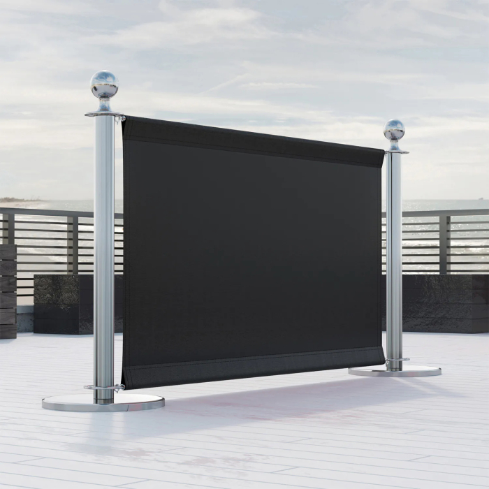 ROYAL | Cafe Absperrung | 150x70 | Schwarz/Chrom | 2xPfosten