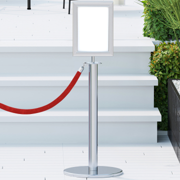 OSCAR | Info Stand | Chrome | A4 | Rope & Cord