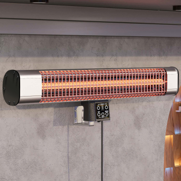 ROBERTO | Elektrische Muur Verwarming Outdoor | Roestvrij staal | 2400W | 3 warmte-instellingen
