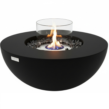 ROCA | Etanol bålbord | Ø:H 87 x 37 cm | Betong | Svart