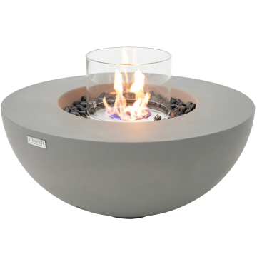 ROCA | Foyer à ethanol pour table | Ø : H 87 x 37 cm | Béton | Gris